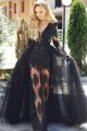 Lace and Tulle V-Neck Long Black Prom Dress Formal Evening Dresses 601463 Lace and Tulle V-Neck Long Black Prom Dress Formal Evening Dresses 601463