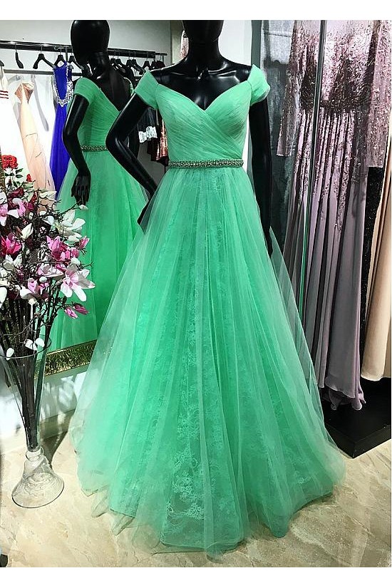 A-Line Off-the-Shoulder Lace Tulle Long Prom Dress Formal Evening Dresses 601469 A-Line Off-the-Shoulder Lace Tulle Long Prom Dress Formal Evening Dresses 601469