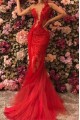 Mermaid Lace and Tulle Long Red Prom Dress Formal Evening Dresses 601471 Mermaid Lace and Tulle Long Red Prom Dress Formal Evening Dresses 601471