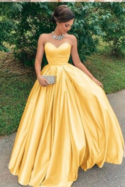 Ball Gown Sweetheart Satin Long Prom Dress Formal Evening Dresses 601483