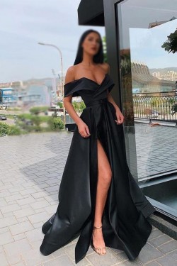 A-Line Off-the-Shoulder Long Prom Dress Formal Evening Dresses 601485