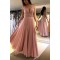 A-Line Beaded Lace Chiffon Long Prom Dress Formal Evening Dresses 601488
