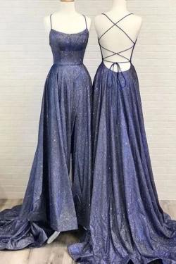 A-Line Sparkling Long Prom Dress Formal Evening Dresses 601493