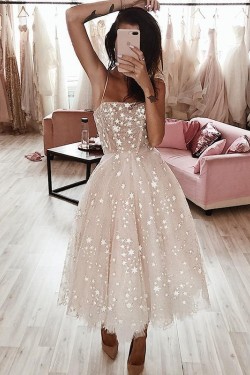 A-Line Spaghetti Straps Sparkling Prom Dress Formal Evening Dresses 601496