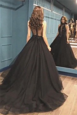 Ball Gown Deep V-Neck Long Prom Dress Formal Evening Dresses 601500