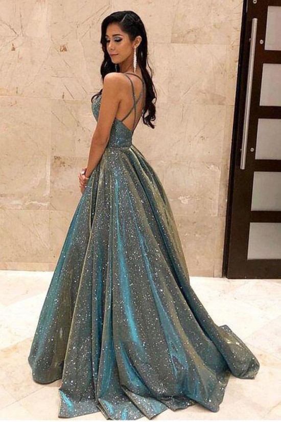 A-Line V-Neck Sparkling Long Prom Dress Formal Evening Dresses 601504 A-Line V-Neck Sparkling Long Prom Dress Formal Evening Dresses 601504