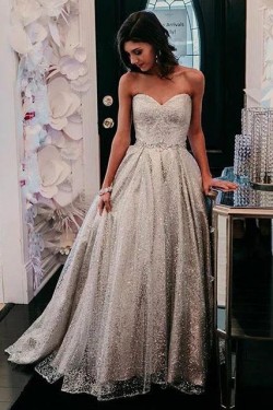 Ball Gown Sweetheart Sequins Long Prom Dress Formal Evening Dresses 601505