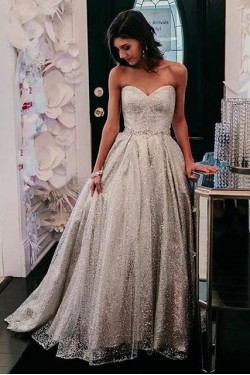 Ball Gown Sweetheart Sequins Long Prom Dress Formal Evening Dresses 601505