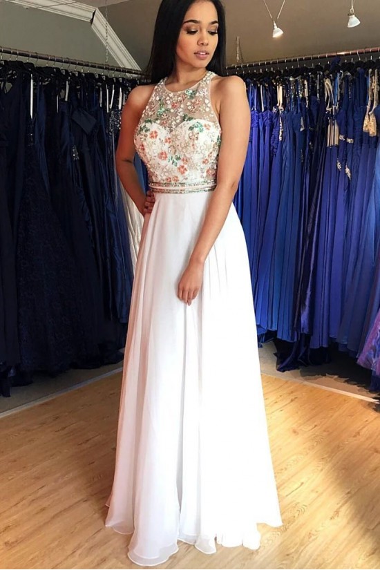 A-Line Chiffon Long Prom Dress Formal Evening Dresses 601506