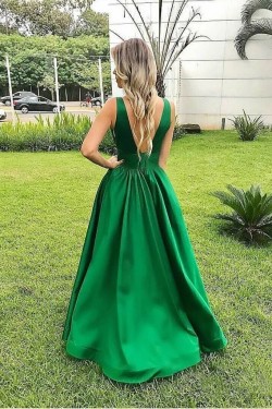 A-Line V-Neck Long Prom Dress Formal Evening Dresses 601512