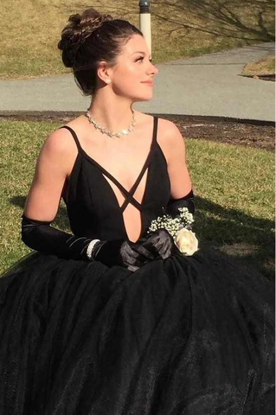 A-Line Long Black Tulle Prom Dress Formal Evening Dresses 601514 A-Line Long Black Tulle Prom Dress Formal Evening Dresses 601514