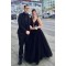 A-Line Long Black Tulle Prom Dress Formal Evening Dresses 601514