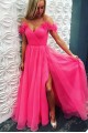 A-Line V-Neck Long Prom Dress Formal Evening Dresses 601515