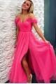 A-Line V-Neck Long Prom Dress Formal Evening Dresses 601515