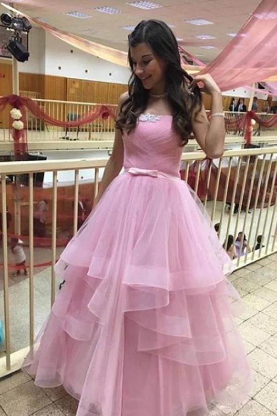 Long Pink Ball Gown Prom Dress Formal Evening Dresses 601519 Long Pink Ball Gown Prom Dress Formal Evening Dresses 601519