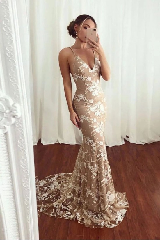 Mermaid V-Neck Long Prom Dress Formal Evening Dresses 601523 Mermaid V-Neck Long Prom Dress Formal Evening Dresses 601523