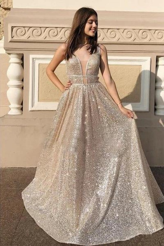 A-Line Sparkling Long Prom Dress Formal Evening Dresses 601529 A-Line Sparkling Long Prom Dress Formal Evening Dresses 601529