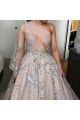 A-Line One-Shoulder Long Prom Dress Formal Evening Dresses 601532