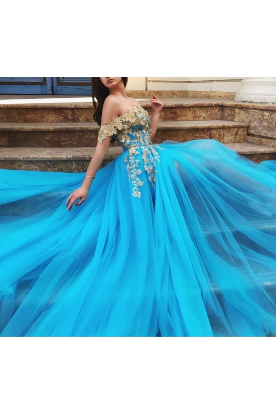 A-Line Lace Tulle Off-the-Shoulder Long Prom Dress Formal Evening Dresses 601540 A-Line Lace Tulle Off-the-Shoulder Long Prom Dress Formal Evening Dresses 601540