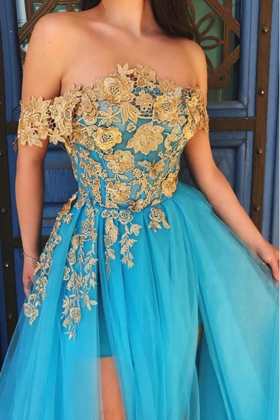 A-Line Lace Tulle Off-the-Shoulder Long Prom Dress Formal Evening Dresses 601540 A-Line Lace Tulle Off-the-Shoulder Long Prom Dress Formal Evening Dresses 601540