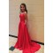 Simple A-Line Long Red Prom Dress Formal Evening Dresses 601541