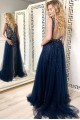 Beaded Tulle Long Prom Dress Formal Evening Dresses 601543 Beaded Tulle Long Prom Dress Formal Evening Dresses 601543