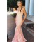 Mermaid Lace V-Neck Long Prom Dress Formal Evening Dresses 601549