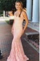Mermaid Lace V-Neck Long Prom Dress Formal Evening Dresses 601549