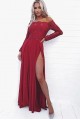 Lace and Chiffon Long Sleeves Prom Dress Formal Evening Dresses 601550 Lace and Chiffon Long Sleeves Prom Dress Formal Evening Dresses 601550