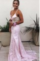 Mermaid Backless Lace V-Neck Long Prom Dress Formal Evening Dresses 601559
