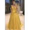 A-Line V-Neck Beaded Long Prom Dress Formal Evening Dresses 601562