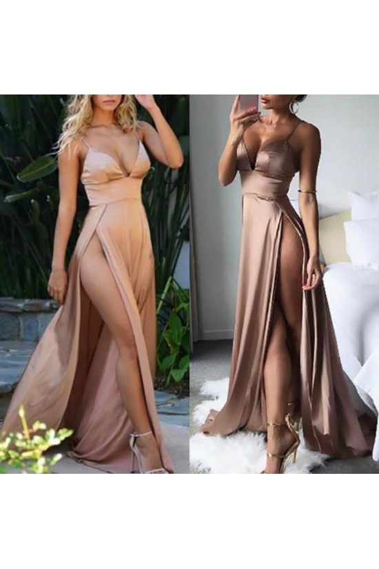Sexy High Slits Long Prom Dress Formal Evening Dresses 601572