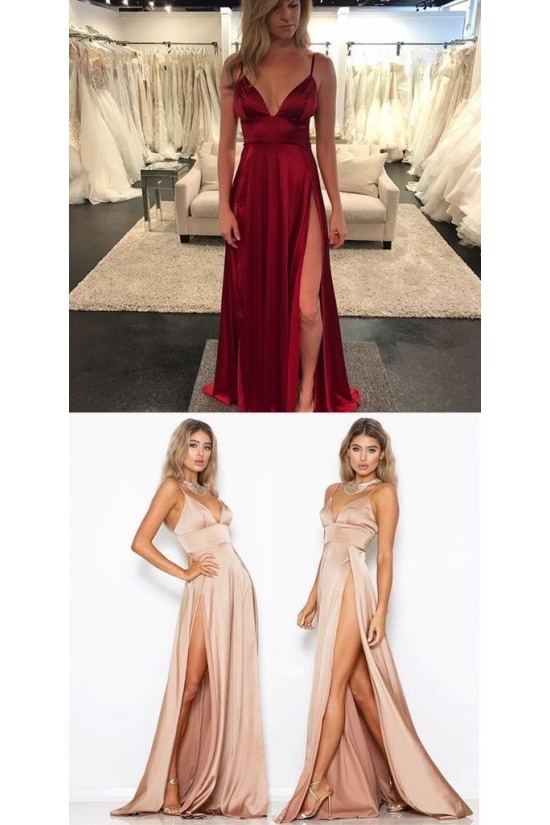 Sexy High Slits Long Prom Dress Formal Evening Dresses 601572