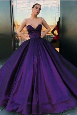 Ball Gown Beaded Long Prom Dress Formal Evening Dresses 601578