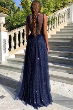 A-Line Sparkle Long Prom Dress Formal Evening Dresses 601580