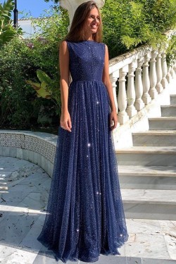 A-Line Sparkle Long Prom Dress Formal Evening Dresses 601580