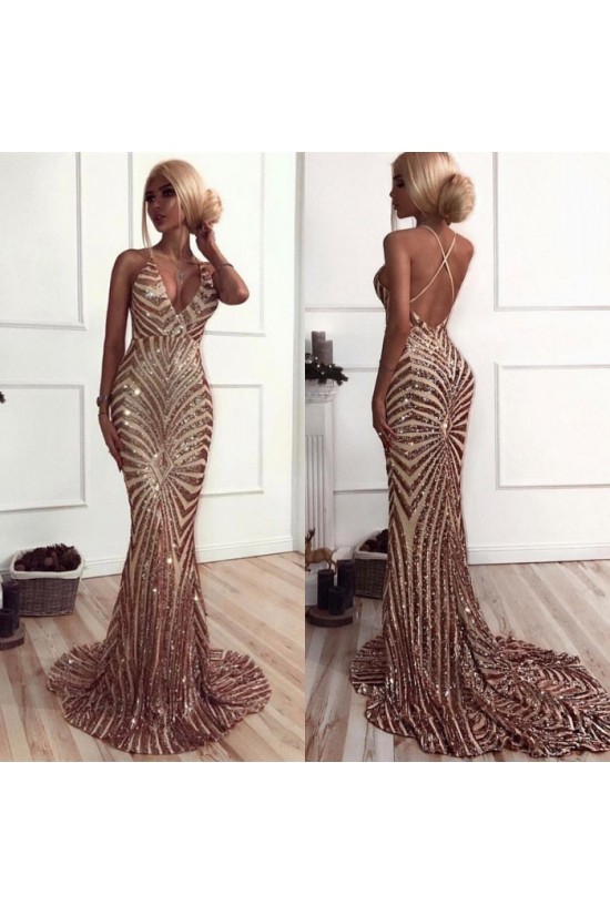 Mermaid Sparkle V-Neck Long Prom Dress Formal Evening Dresses 601599 Mermaid Sparkle V-Neck Long Prom Dress Formal Evening Dresses 601599