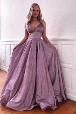 A-Line V-Neck Long Prom Dress Formal Evening Dresses 601601