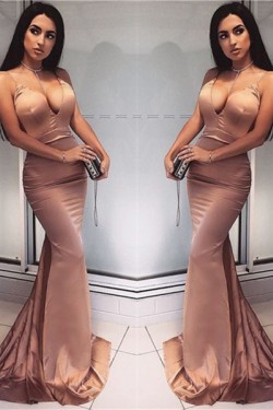 Mermaid V-Neck Long Prom Dress Formal Evening Dresses 601609