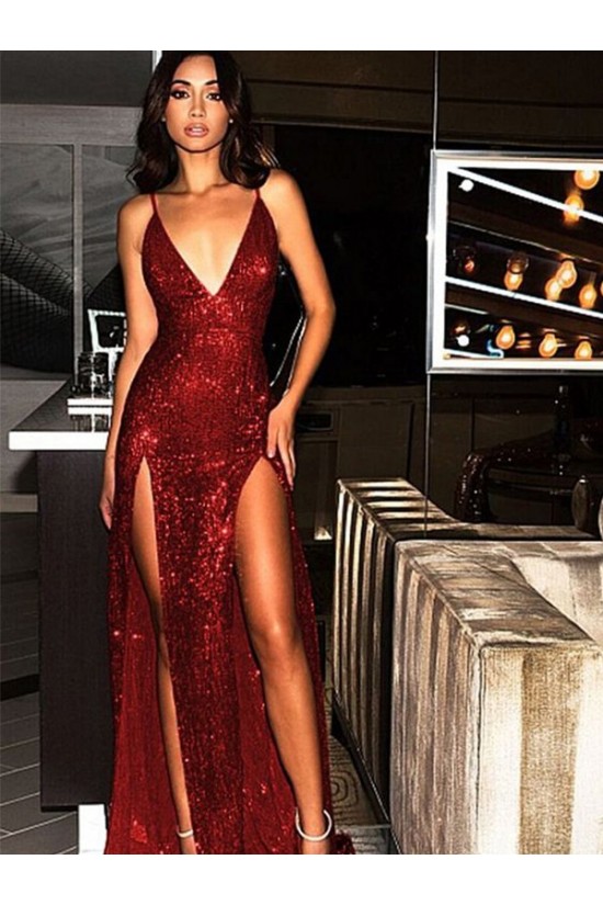 Sexy Sparkle V-Neck Long Prom Dress Formal Evening Dresses 601613 Sexy Sparkle V-Neck Long Prom Dress Formal Evening Dresses 601613