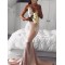 Mermaid Lace V-Neck Long Prom Dress Formal Evening Dresses 601615