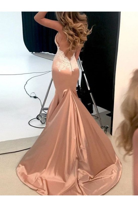 Mermaid Lace V-Neck Long Prom Dress Formal Evening Dresses 601616 Mermaid Lace V-Neck Long Prom Dress Formal Evening Dresses 601616