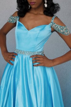 A-Line Beaded Long Prom Dress Formal Evening Dresses 601617