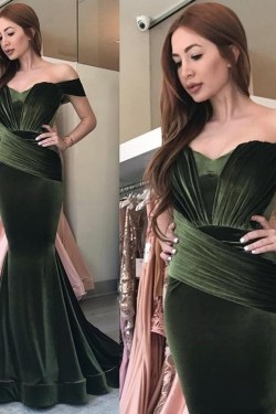 Mermaid Off-the-Shoulder Long Prom Dress Formal Evening Dresses 601625