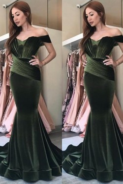 Mermaid Off-the-Shoulder Long Prom Dress Formal Evening Dresses 601625