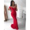 Mermaid Off-the-Shoulder Lace Long Prom Dress Formal Evening Dresses 601628