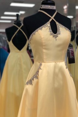 A-Line Beaded Long Prom Dress Formal Evening Dresses 601637