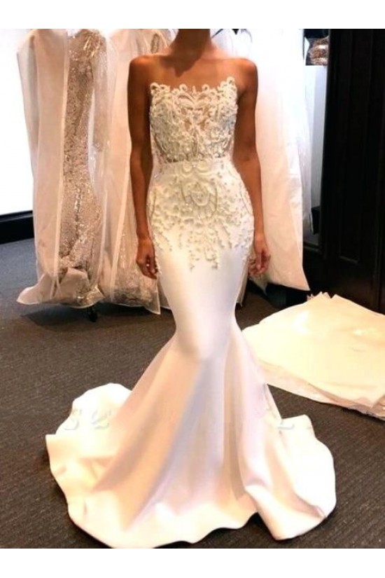 Mermaid Lace Long White Prom Dress Formal Evening Dresses 601647 Mermaid Lace Long White Prom Dress Formal Evening Dresses 601647