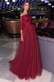 A-Line Lace and Tulle Long Prom Dress Formal Evening Dresses 601648 A-Line Lace and Tulle Long Prom Dress Formal Evening Dresses 601648