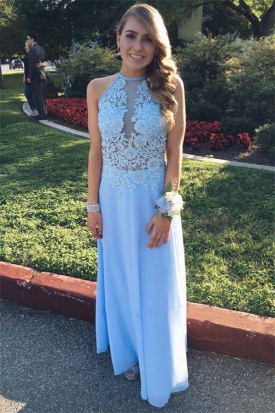 A-Line Lace Long Prom Dress Formal Evening Dresses 601649